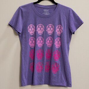 American Crown purple skull graphic shirt-M